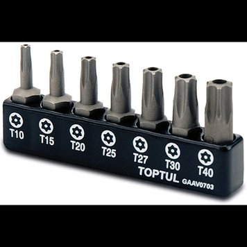 Набор бит TORX с отверстием TOPTUL 1/4" 7ед. (T10-T40) GAAV0703 GAAV0703 фото