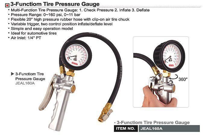 Пістолет для накачування шин пневматичний професійний TOPTUL JEAL160A JEAL160A фото