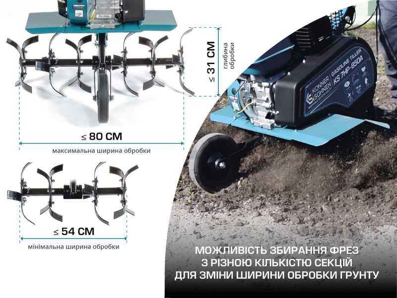 Культиватор бензиновий Konner&Sohnen KS 7HP-850A KS 7HP-850A фото