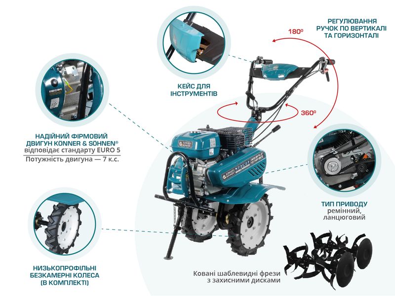 Культиватор бензиновий Konner&Sohnen KS 7HP-950S new KS 7HP-950S фото