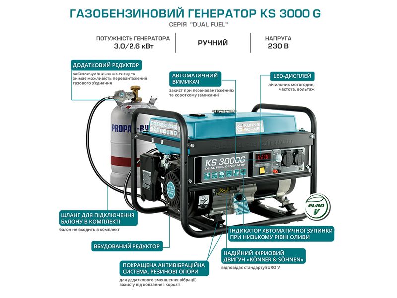 Газобензиновий генератор Konner&Sohnen KS 3000 G KS 3000G фото